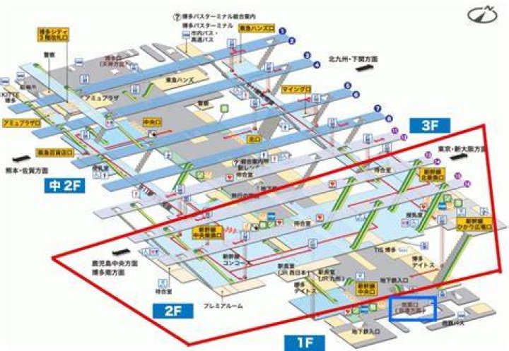 博多駅の新幹線ホーム案内イメージ